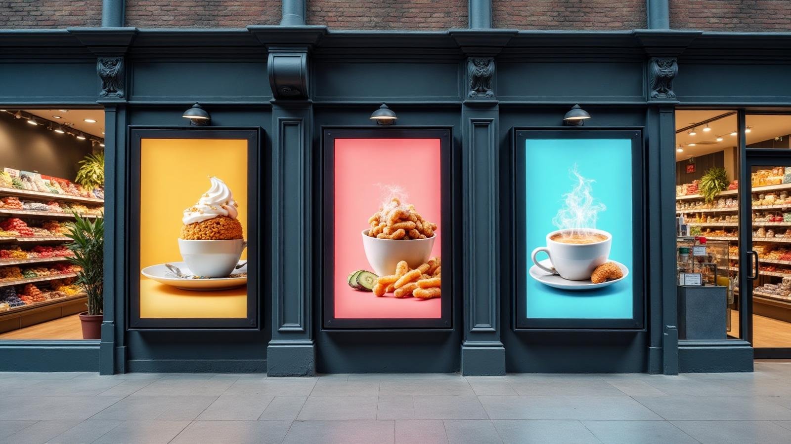 Mini hoardings showcase at various retail locations